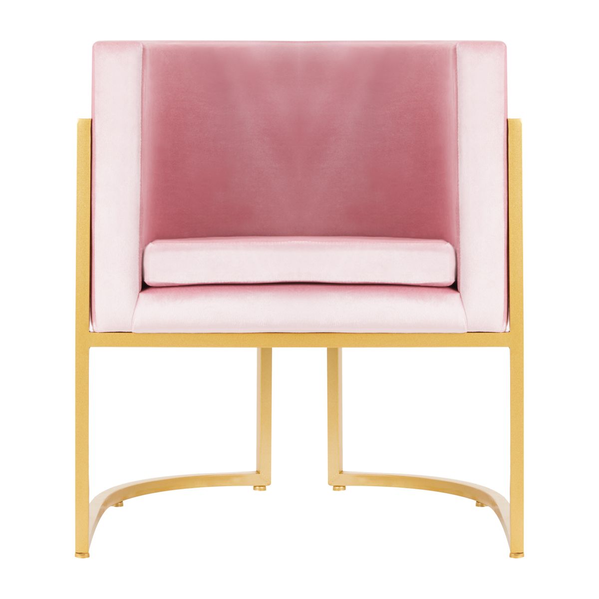 POLTRONA VELUDO OURO/ROSA