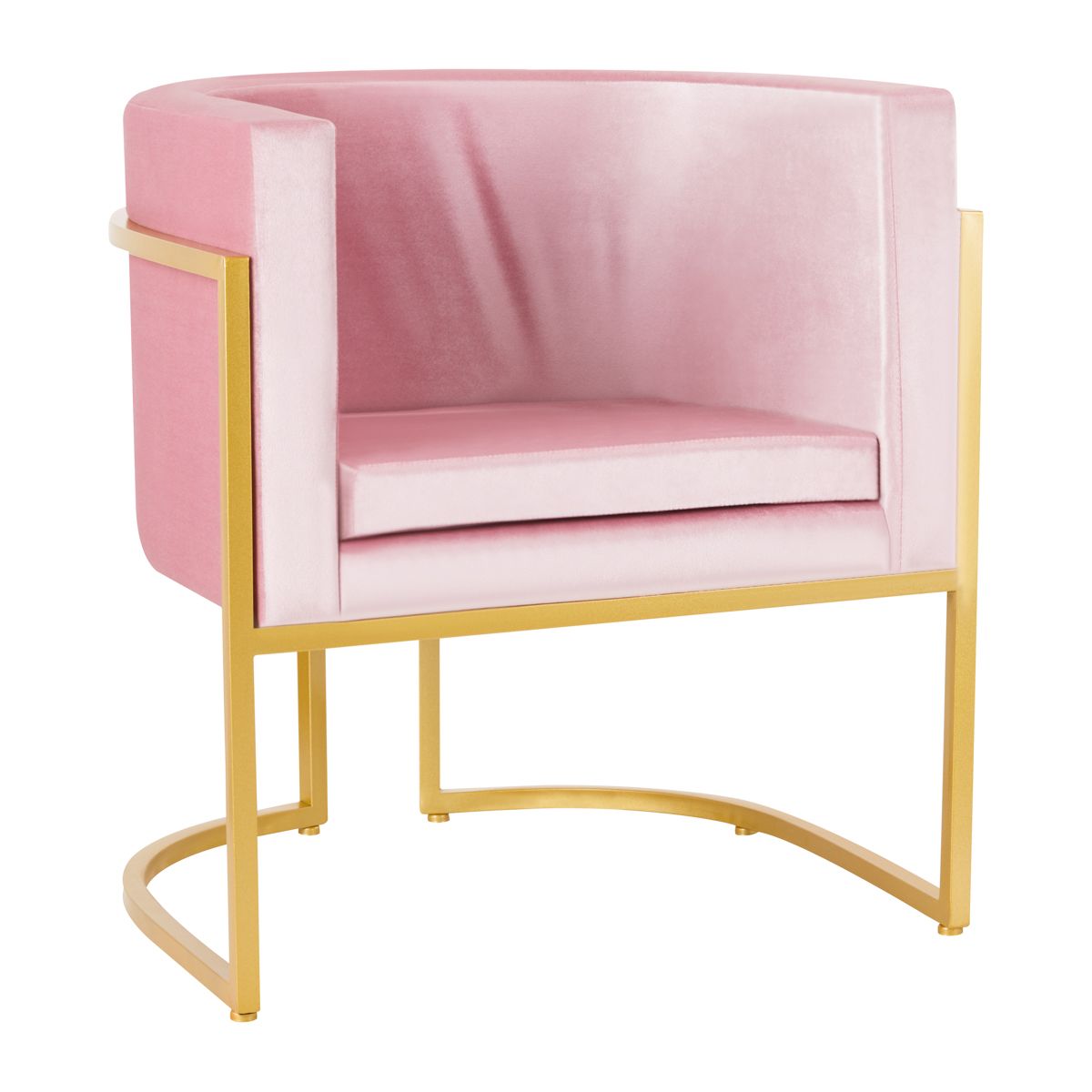 POLTRONA VELUDO OURO/ROSA