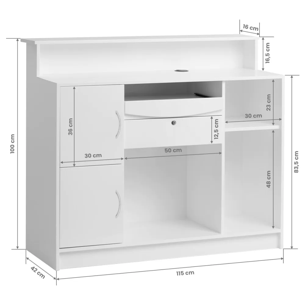 BALCÃO DE RECEPÇÃO G26W BRANCO GABBIANO