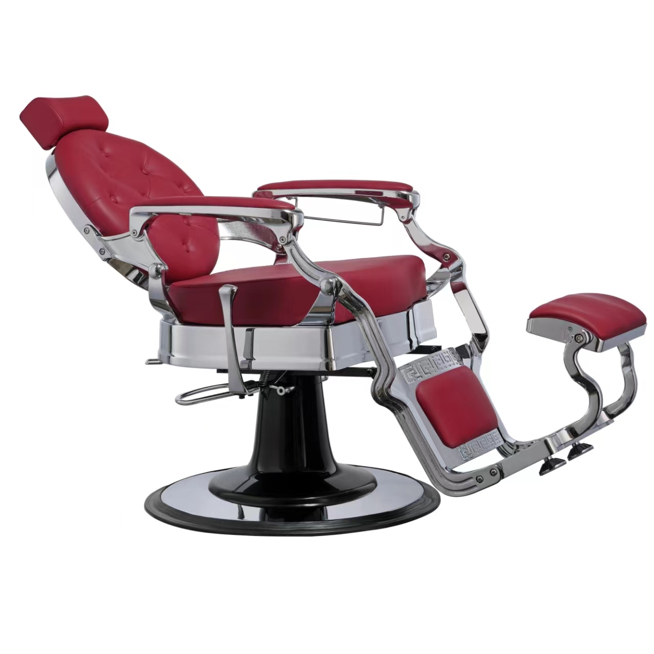 CADEIRA DE BARBEIRO BUZZ SILVER BURDEOS