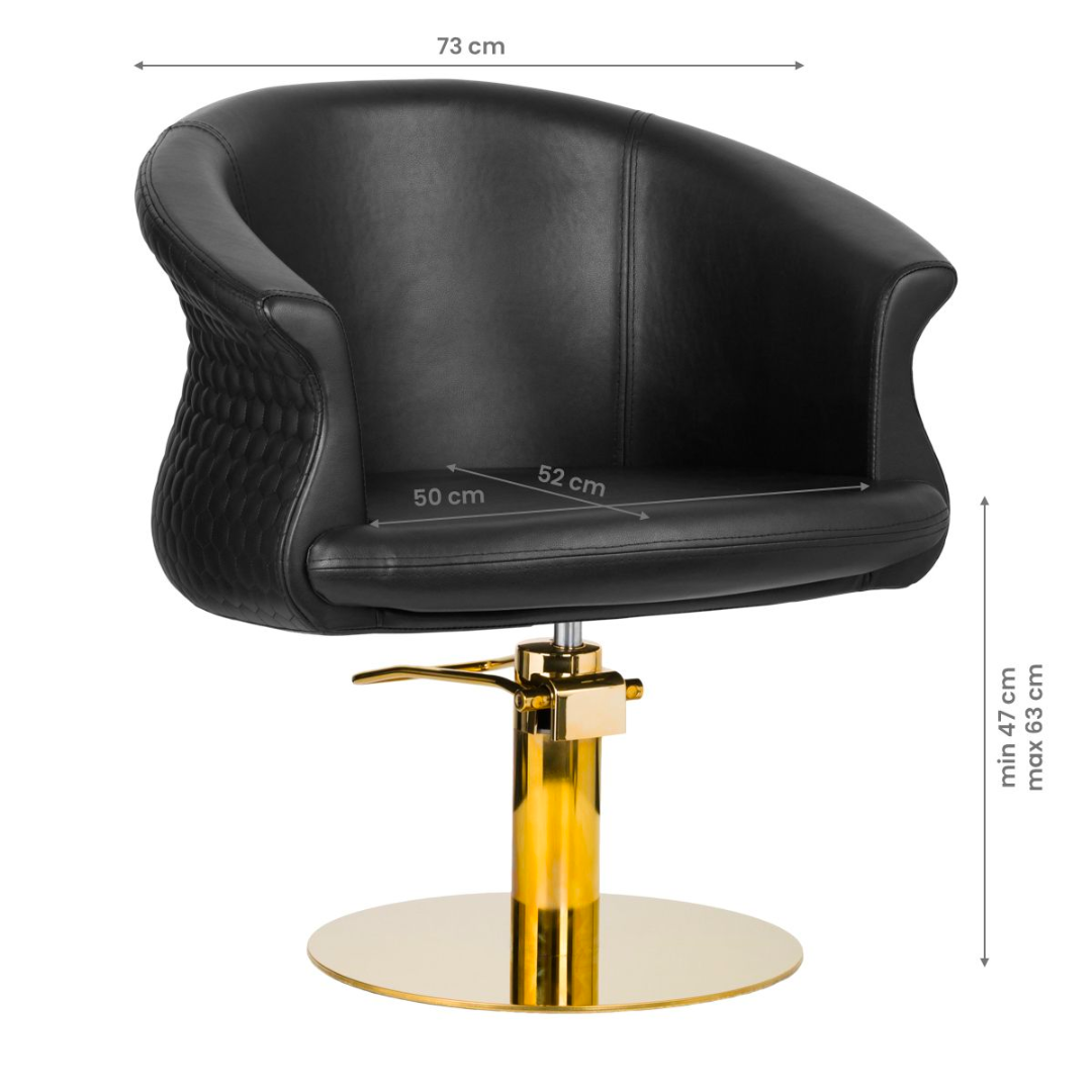 CADEIRA DE CABELEIREIRO VERSAILLES OURO/BLACK GABBIANO