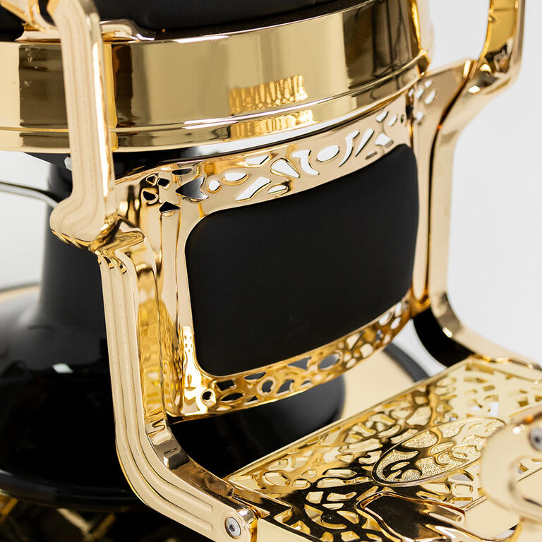 CADEIRA DE BARBEIRO MACK GOLD - BLACK