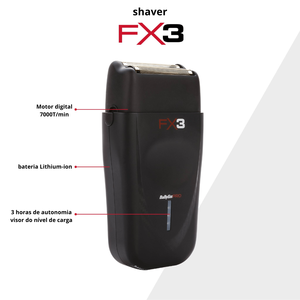 MÁQUINA DE BARBEAR SHAVER FX3 BLACK 4ARTISTS BABYLISS PRO
