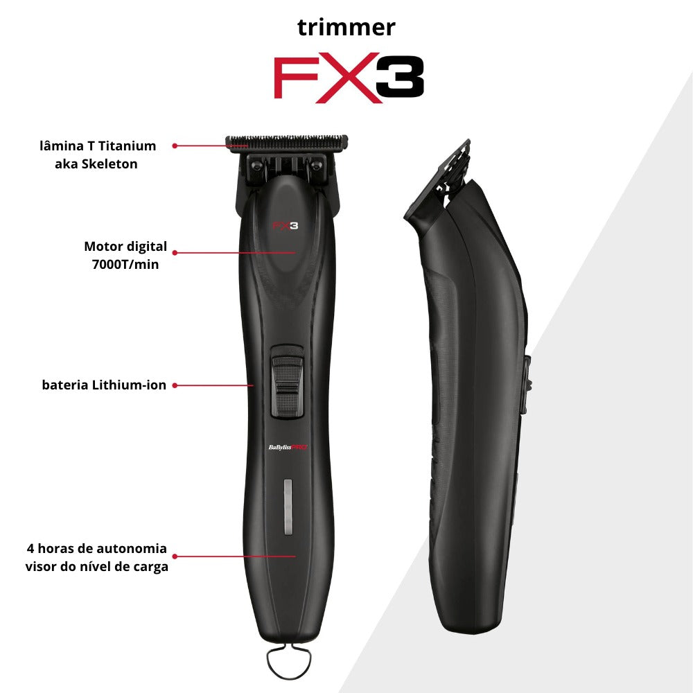 MÁQUINA DE CONTORNO TRIMMER FX3 BLACK 4ARTISTS BABYLISS PRO