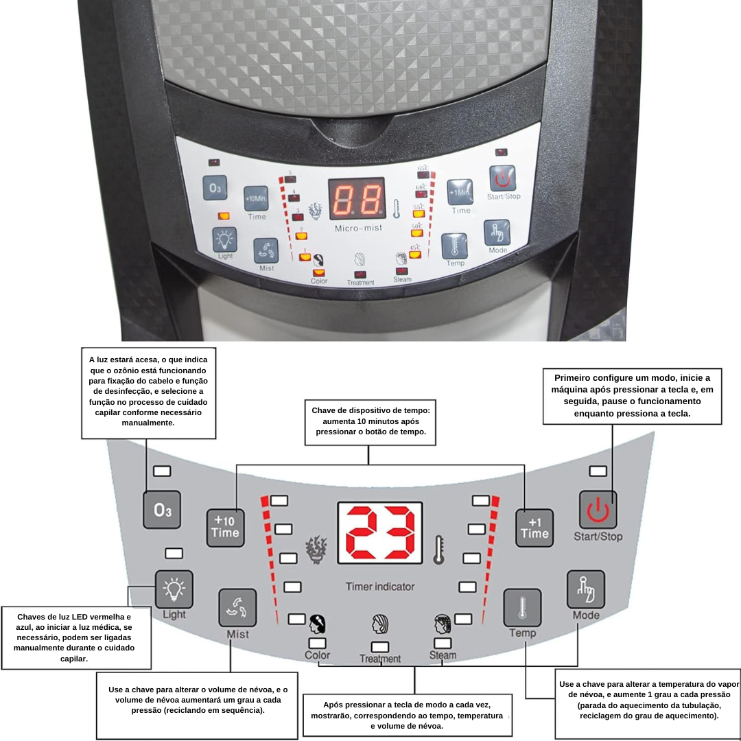 VAPORIZADOR OZONO CAPILAR MICRO MIST HAIR STEAMER
