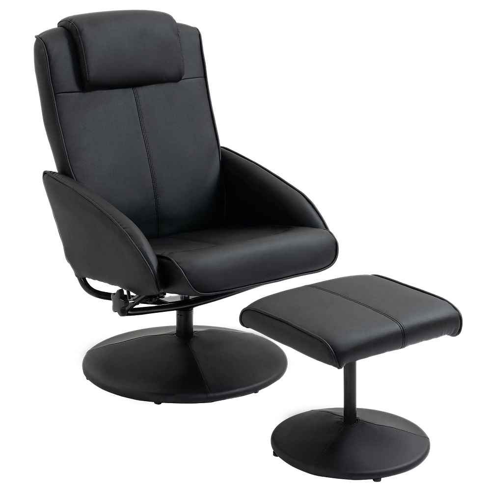 POLTRONA RELAX RECLINÁVEL COM APOIO PARA PERNAS BLACK