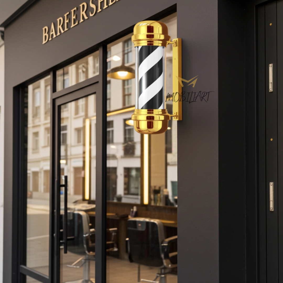 POSTE DE BARBEIRO BARBER POLE POL GOLD