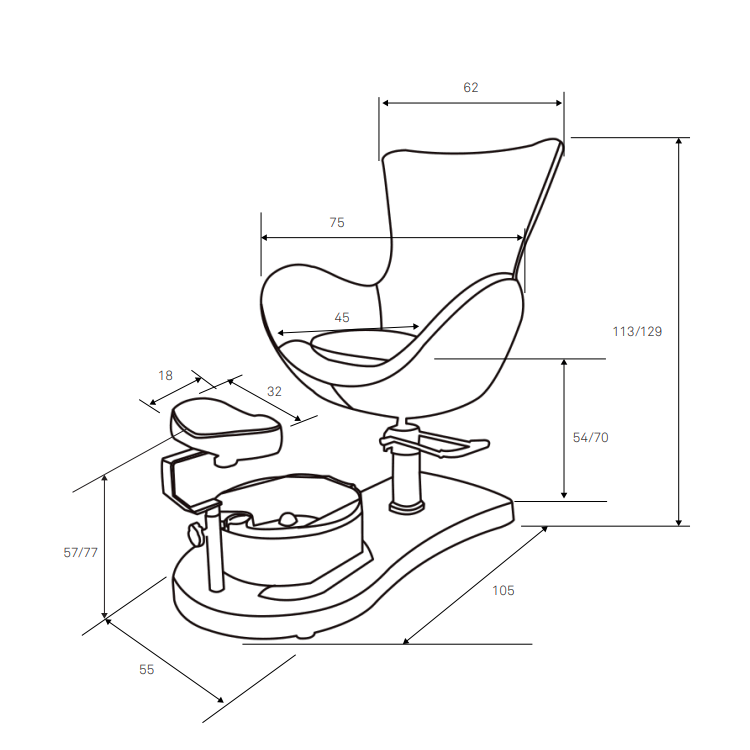 CADEIRA PEDICURE CREM SPA