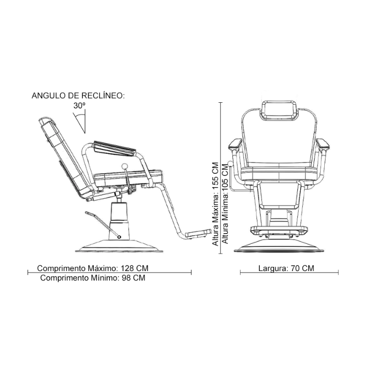 CADEIRA DE BARBEIRO TEXAS WOOD DOMPEL