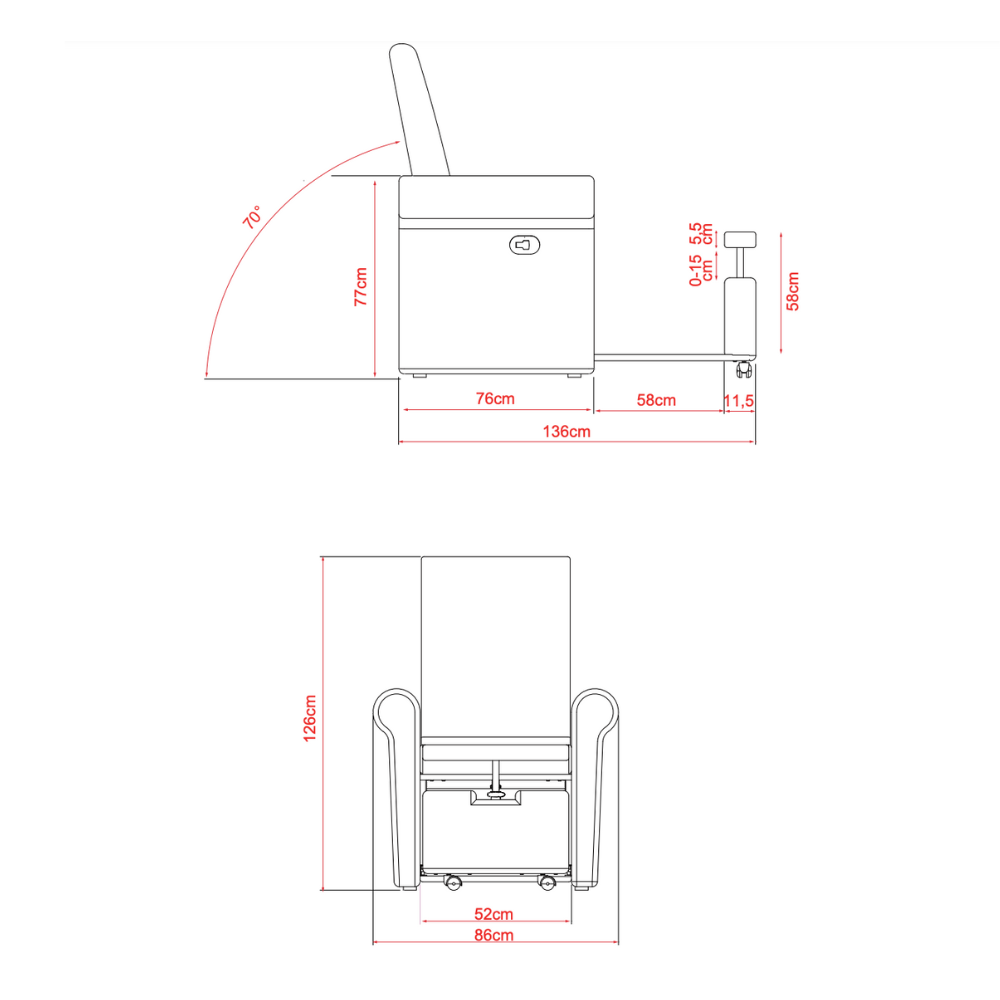 CADEIRA PEDICURE PIRA WHITE