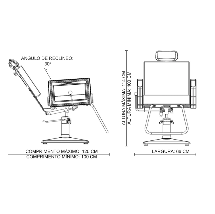 CADEIRA DE BARBEIRO SQUARE BARBER DOMPEL