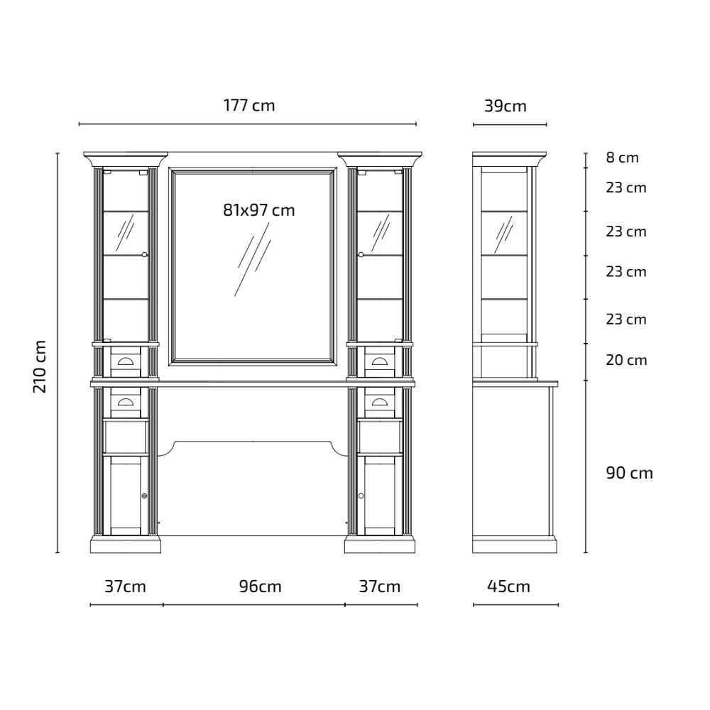 BANCADA BARBEARIA VINTAGE WILLIAM - SEM LAVATÓRIO