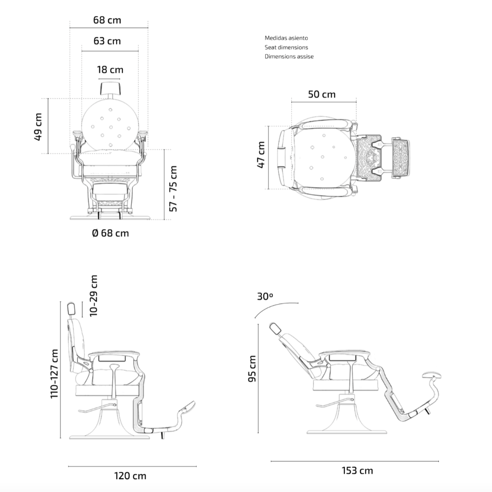CADEIRA DE BARBEIRO KIRK RS