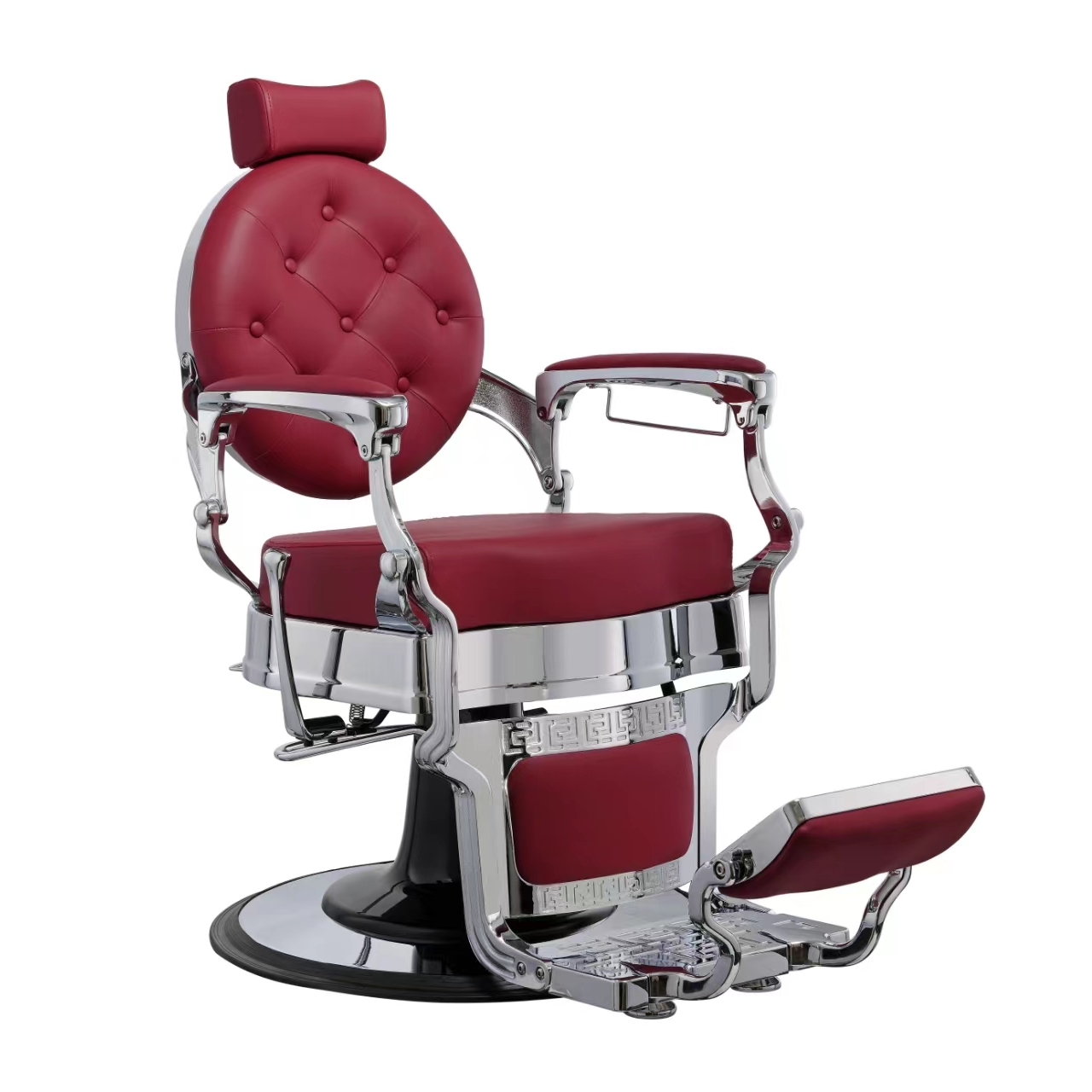 CADEIRA DE BARBEIRO BUZZ SILVER BURDEOS