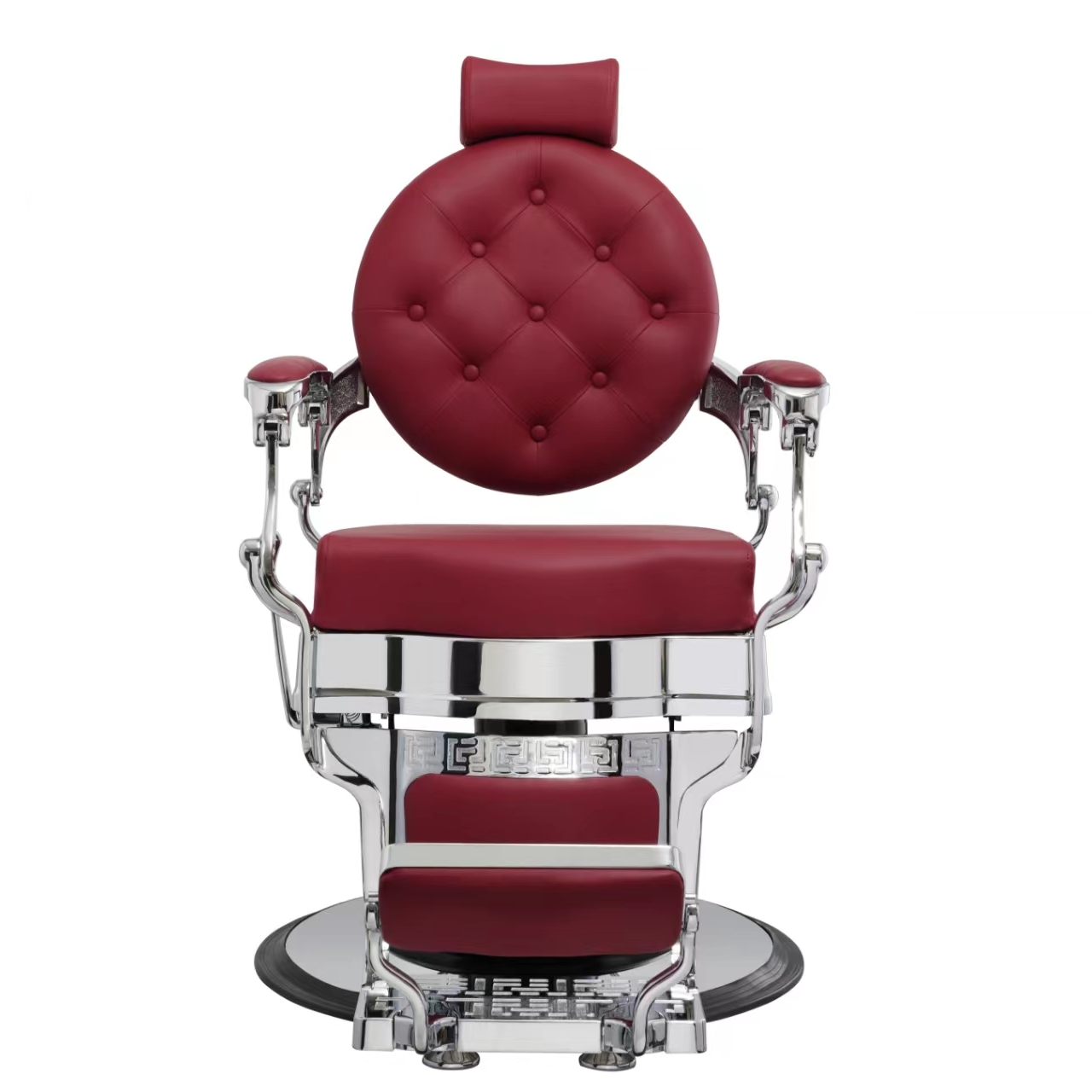 CADEIRA DE BARBEIRO BUZZ SILVER BURDEOS