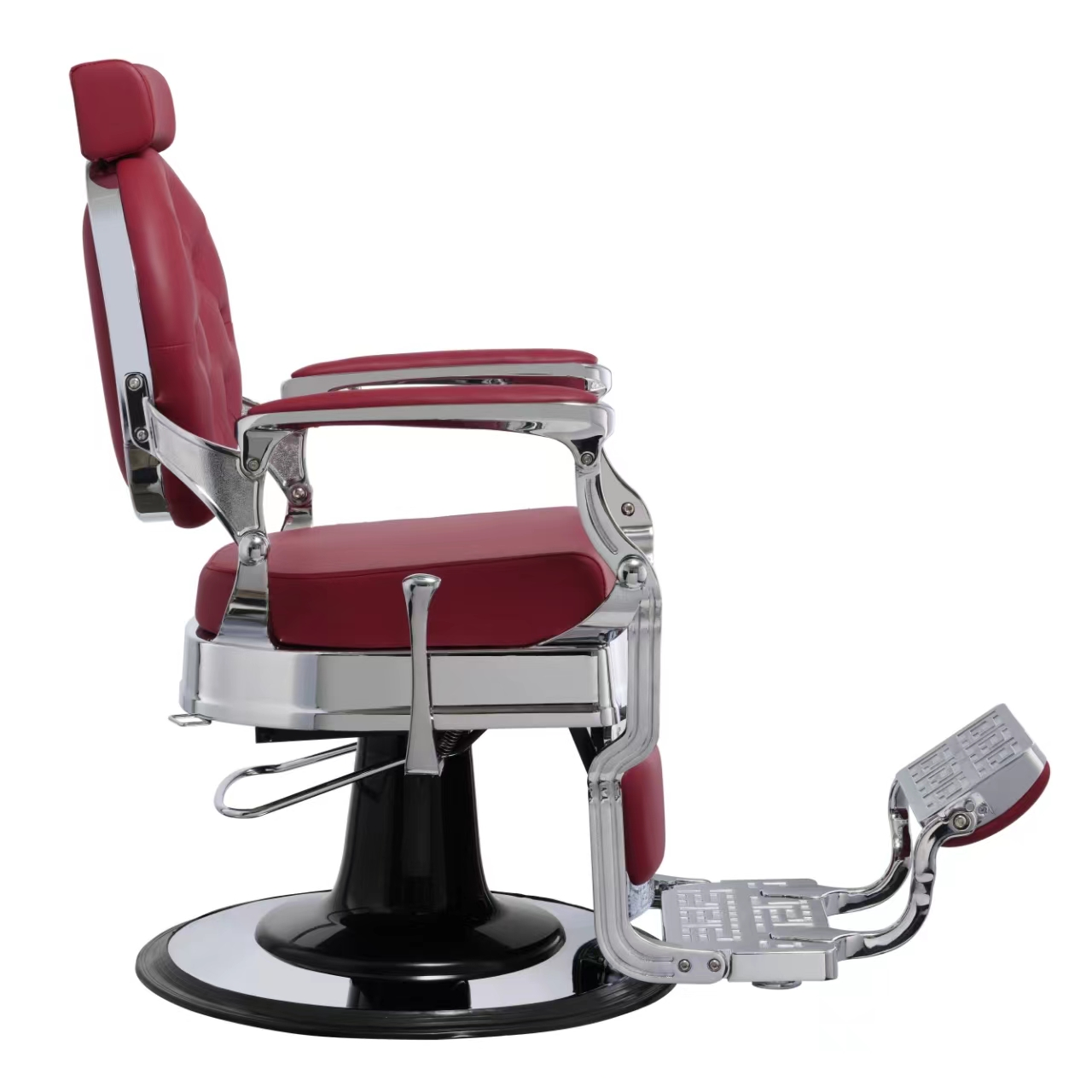 CADEIRA DE BARBEIRO BUZZ SILVER BURDEOS