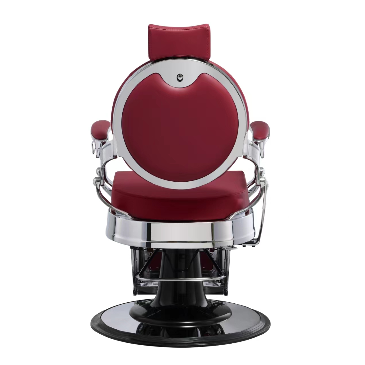 CADEIRA DE BARBEIRO BUZZ SILVER BURDEOS