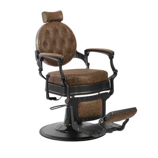 CADEIRA DE BARBEIRO BUZZ BLACK BROWN