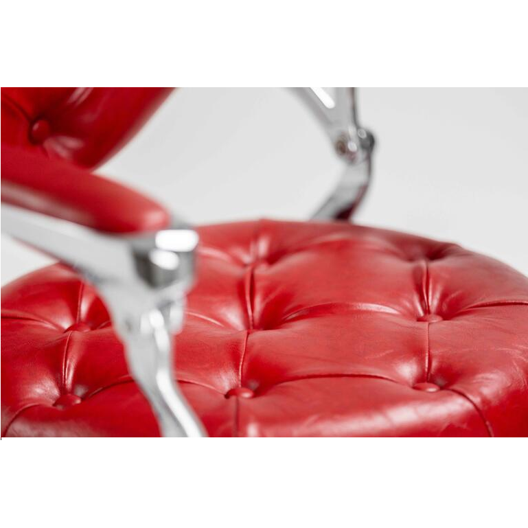 CADEIRA DE BARBEIRO MACK SILVER -  RED