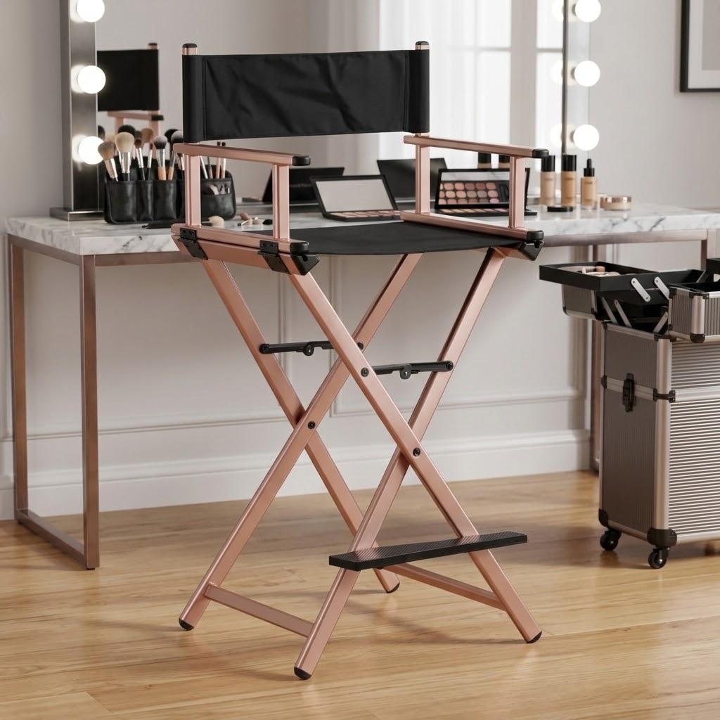 CADEIRA MAKE-UP PORTÁTIL ROSÉ