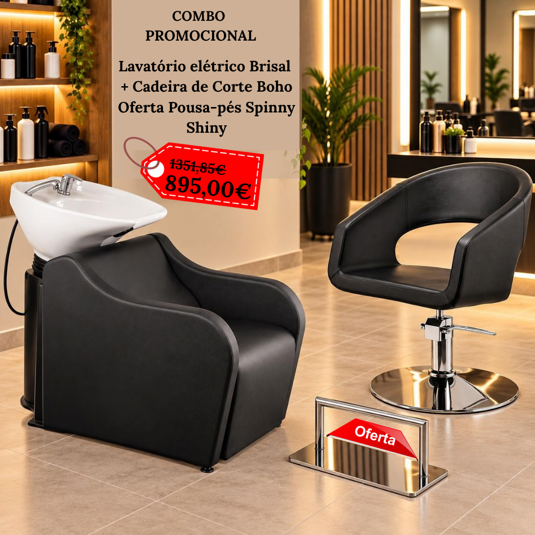 COMBO PROMOCIONAL LAVATÓRIO ELÉTRICO BRISAL + CADEIRA BOHO - OFERTA POUSA PÉS