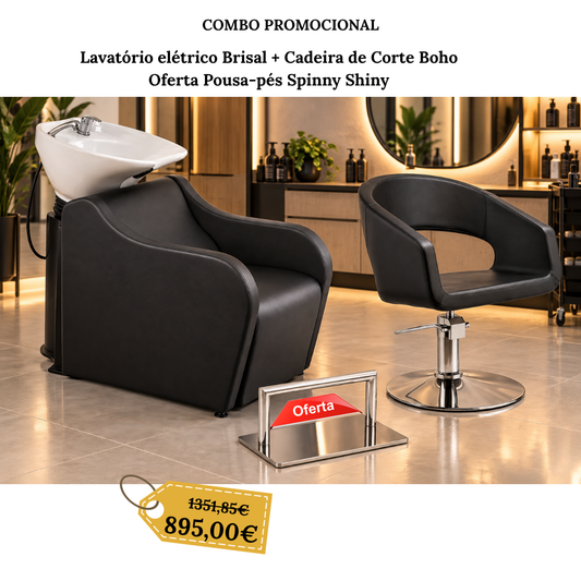COMBO PROMOCIONAL LAVATÓRIO ELÉTRICO BRISAL + CADEIRA BOHO - OFERTA POUSA PÉS