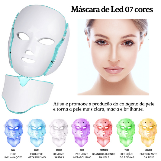 MÁSCARA FACIAL LED PARA ROSTO E PESCOÇO