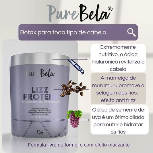 MÁSCARA REDUTORA LIZZ PROTEIN PURE BELA