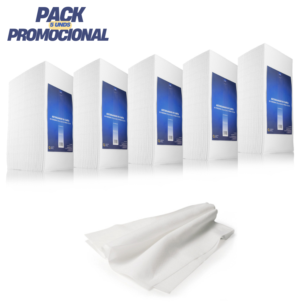 TOALHAS DE PAPEL DESCARTÁVEIS CELULOSE 38X77CM EMB. 90PCS