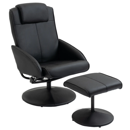 POLTRONA RELAX RECLINÁVEL COM APOIO PARA PERNAS BLACK