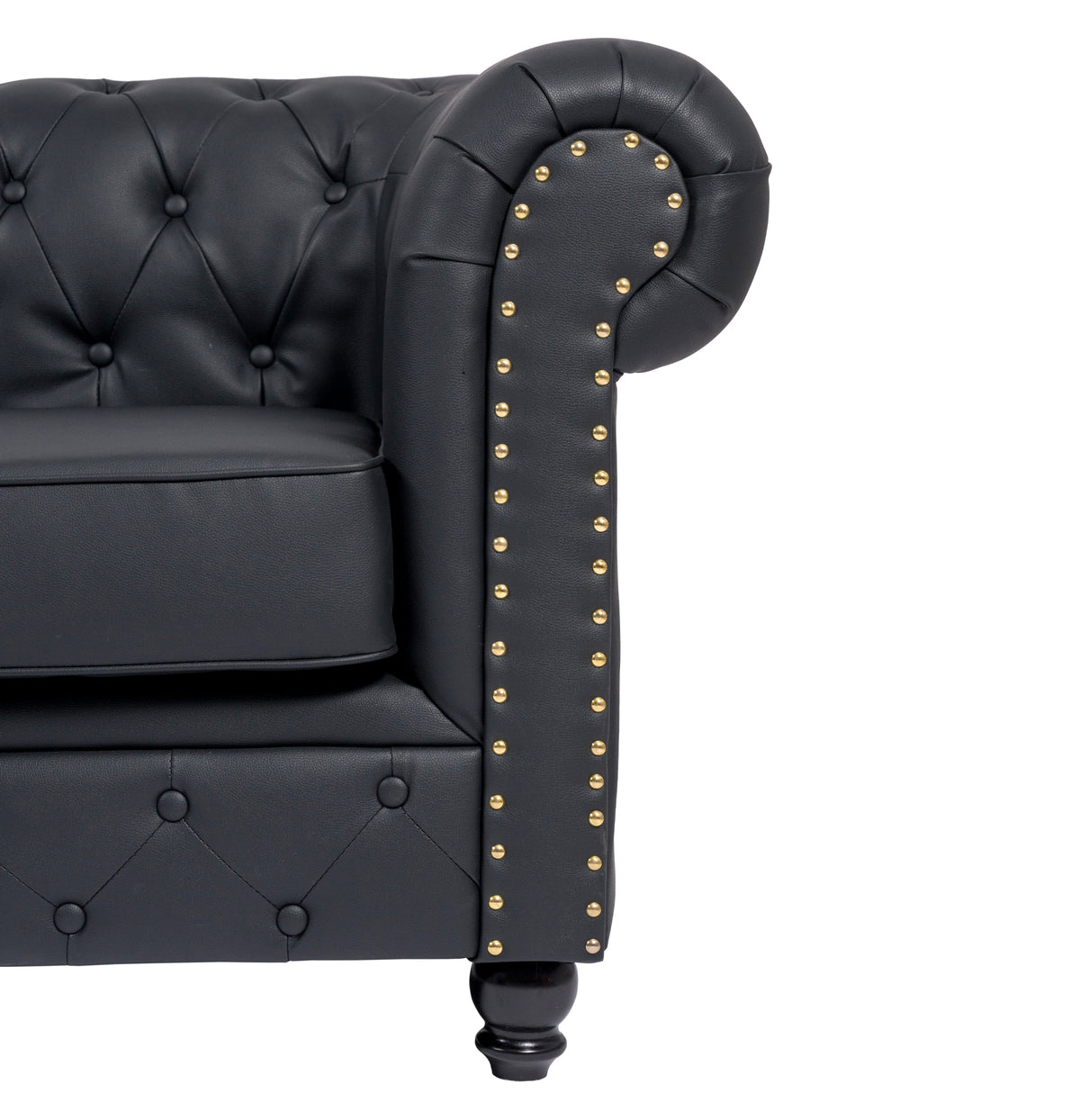 SOFÁ DE ESPERA CHESTERFIELD BLACK