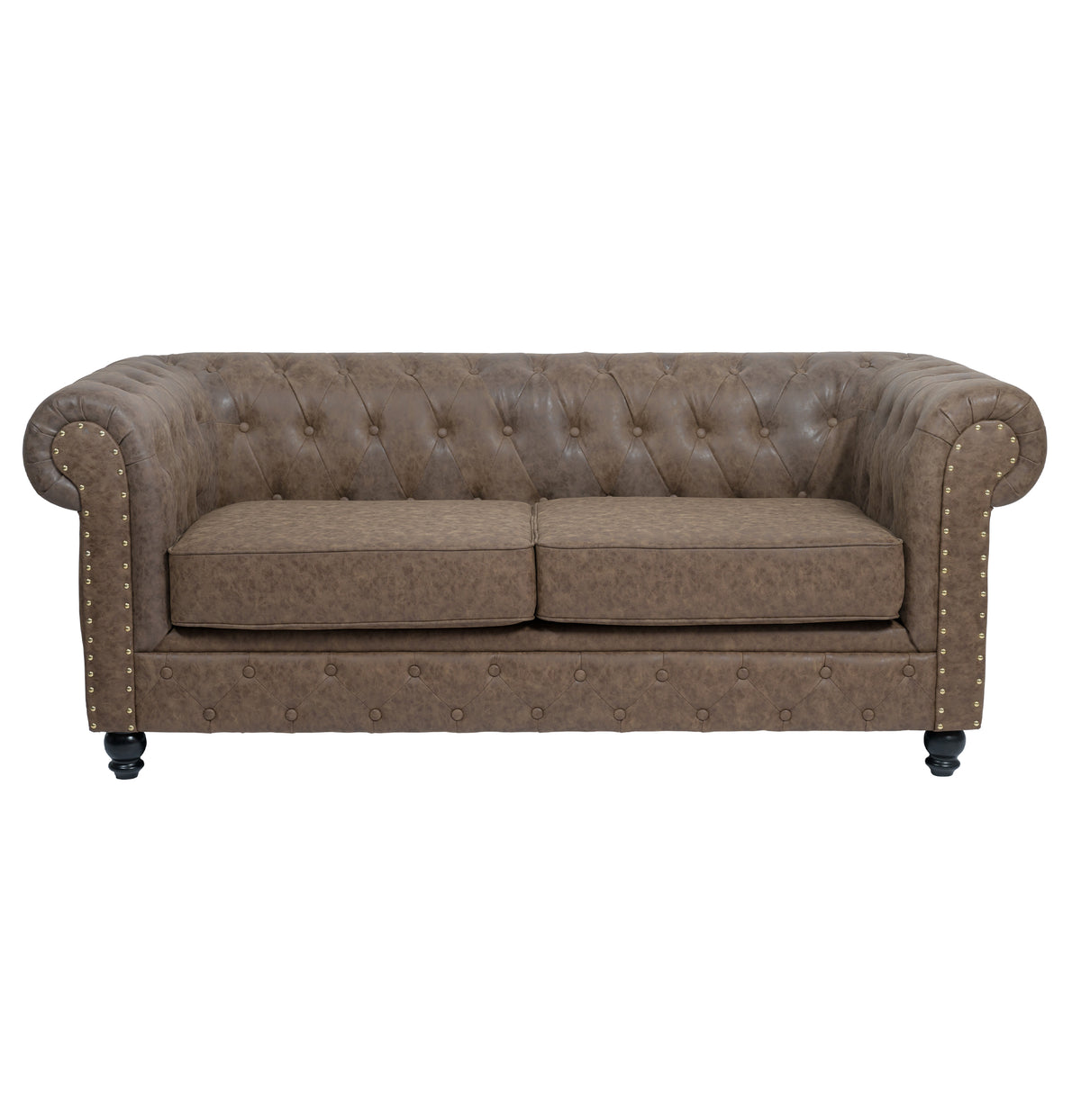 SOFÁ DE ESPERA CHESTERFIELD BROWN