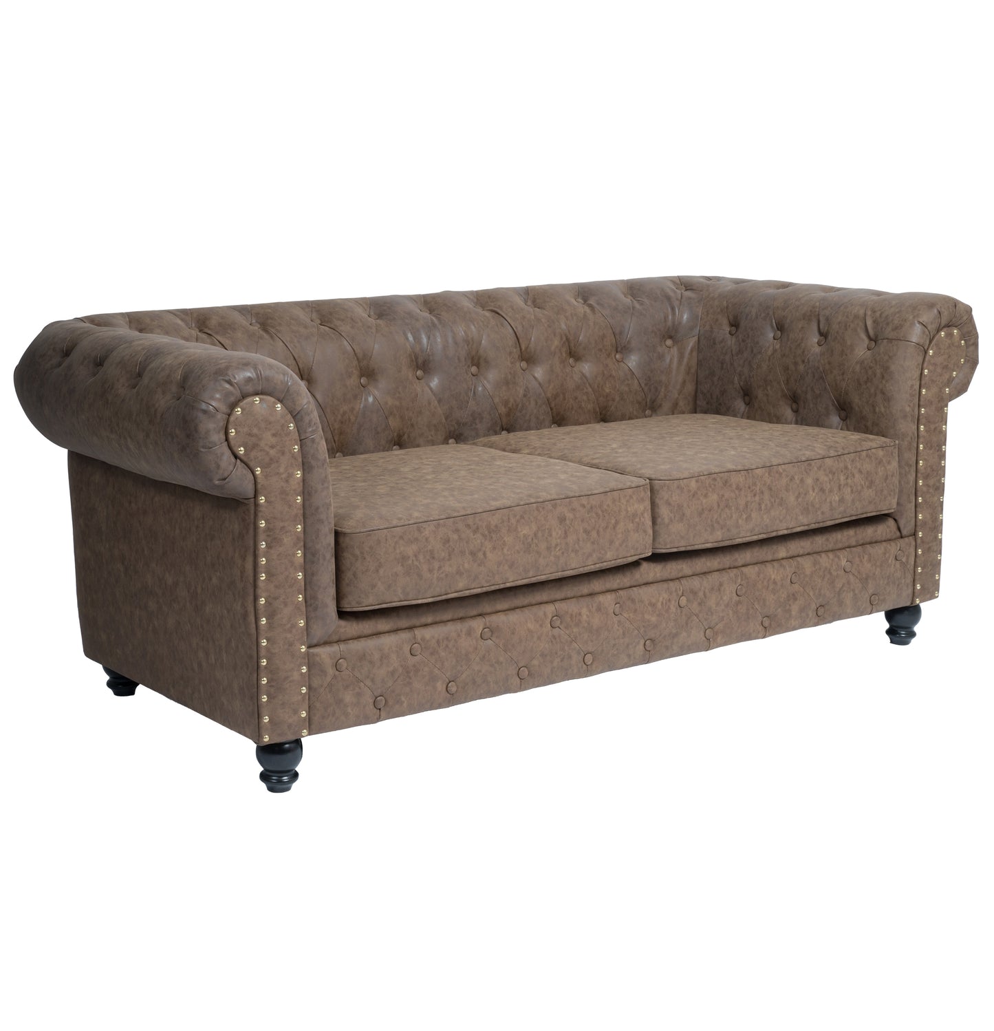 SOFÁ DE ESPERA CHESTERFIELD BROWN
