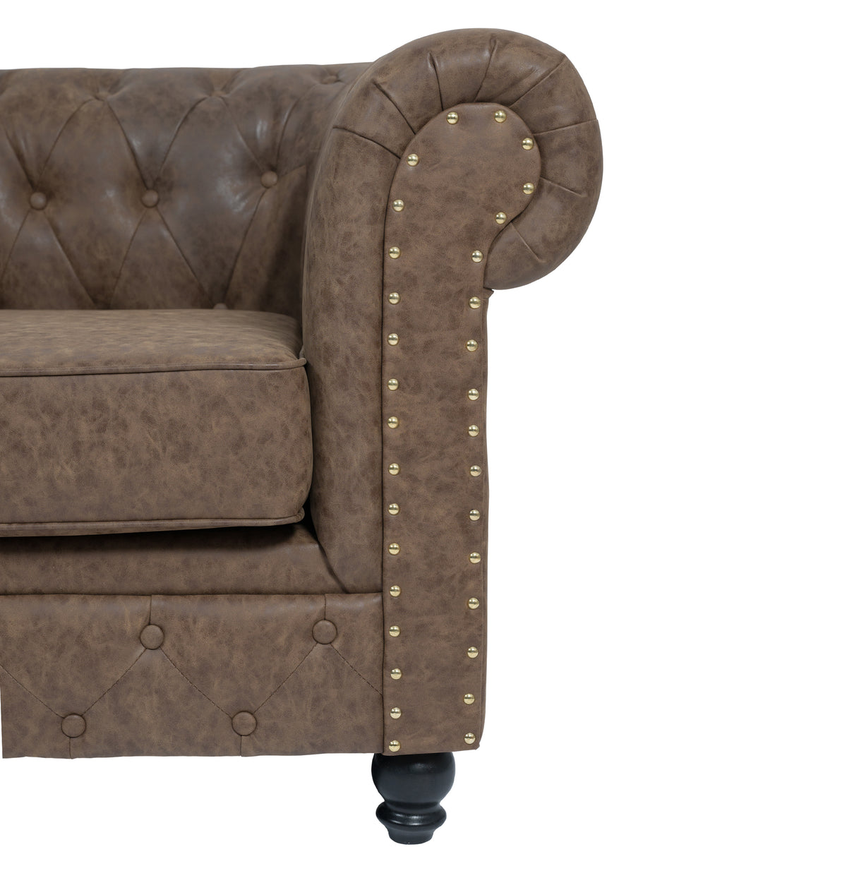 SOFÁ DE ESPERA CHESTERFIELD BROWN