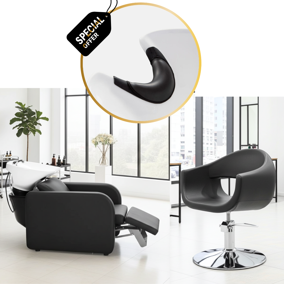 RAMPA DE LAVAGEM MIDI + CADEIRA DE CABELEIREIRO JHERI - OFERTA DE PROTETOR DE PESCOÇO