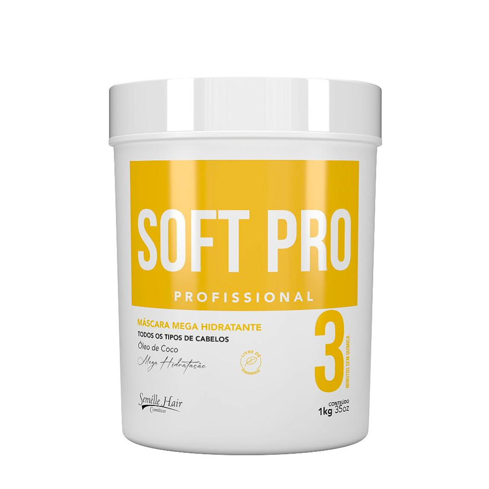 MÁSCARA MEGA HIDRATANTE SOFT PRO 1KG SEMÉLLE HAIR